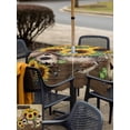 thumbnail image 4 of Outdoor Tablecloth with Umbrella Hole and Zipper, Farmhouse Sunflowers Square Table Cloth 60x60 Inch Waterproof Tablecloth, Western Star Vintage Sparrows Picnic Table Cover for Patio Camping, 4 of 7