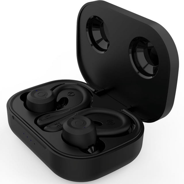 Audífonos Inalámbricos Bluetooth con Gancho para Oído, de Sonido, Larga Duración de Batería, Ideales para Deporte y Juegos NEGRO