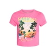 thumbnail image 5 of No Boundaries Ribbed Cotton Graphic Baby Tee with Short Sleeves, Women's XXS-XXL, 5 of 5