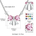 thumbnail image 4 of FindChic Bow Necklace for Women, Synthetic Pink Tourmaline Birthstone Necklaces Bow Heart Cubic Zirconia Pendant Birthday Mothers Day Jewelry Gifts Her Wife Lady Adults Ideas, 4 of 9
