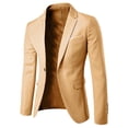 thumbnail image 2 of Timoontee Men's Blazer Daily Business Jacket Casual Long Sleeve Notched Collar Jacket Slim Fit Suit Jacket Solid Single Breasted Jacket Khaki XL, 2 of 3