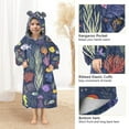 thumbnail image 3 of FORMRS Wearable Blanket Hoodie with Sleeves for Kids Cozy Flannel Sweatshirt, Vibrant Ocean Pattern, 3 of 7