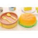 thumbnail image 3 of Hamburger Shape Lunch Box Double Layer Cute Burger Bento Box Lunchbox Children School Food Container Spoon Fork Tableware Set Tw, 3 of 5