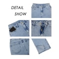 thumbnail image 4 of Women's Fashion High Waist Split Jeans Wide Leg Denim Pants with Pockets, 4 of 5