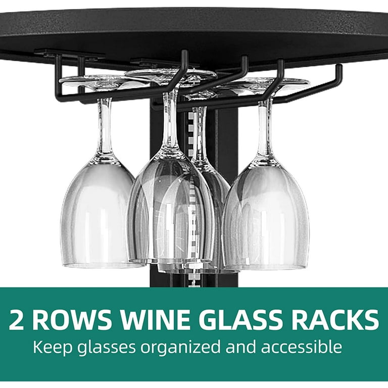Corner Shelf with Power Outlets LED Lights 5 Tier Corner Bar