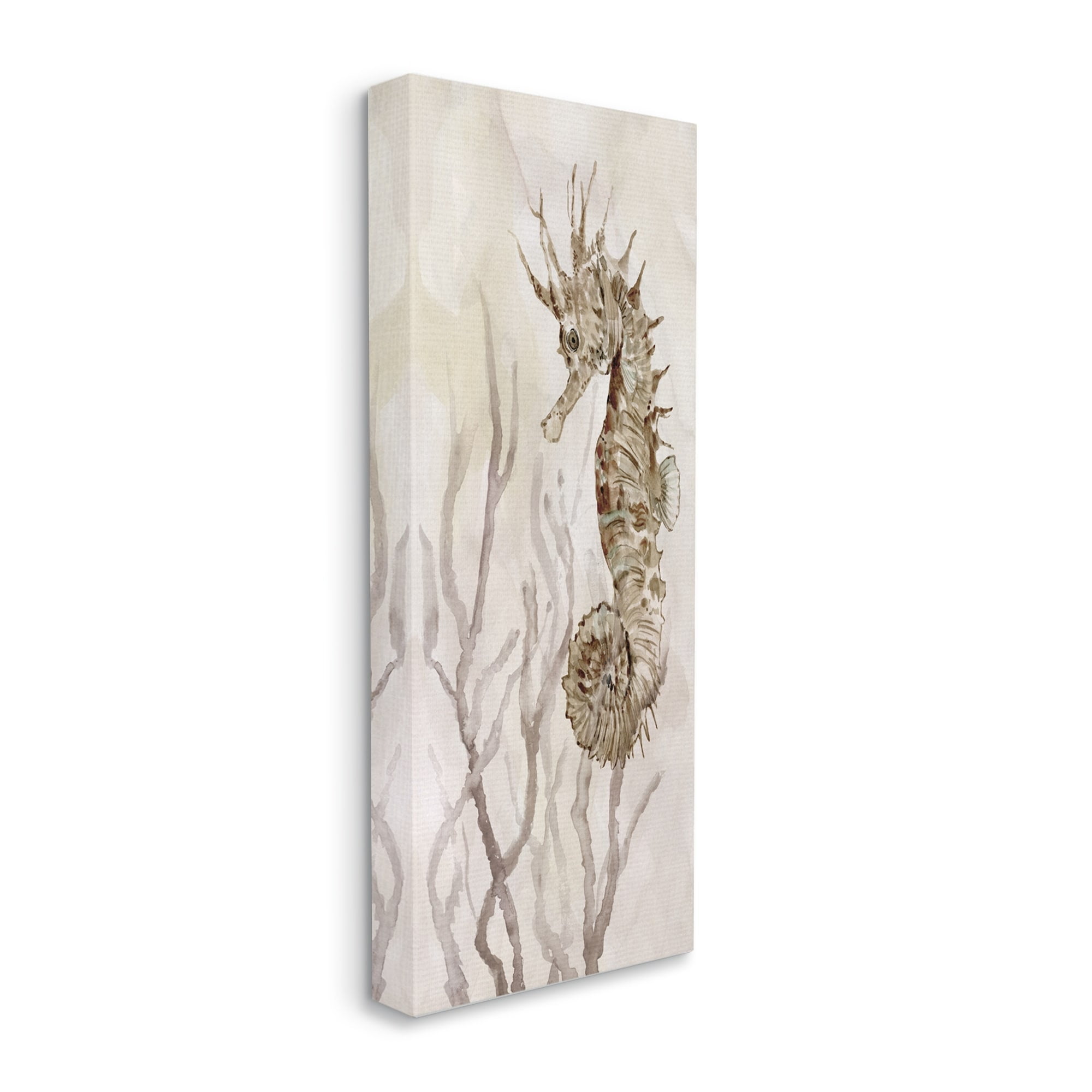 Stupell Industries Shy Seahorse Confined Fluid Seaweed Animal Sea Life,17 x 40, Design by Carol Robinson