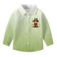 thumbnail image 4 of RXMEKW Chemise à Manches Longues Imprimée de la Saint-Patrick pour Garçons avec Col Rabattu, 95 % Coton 5 % Élasthanne, Vert, 4 of 7