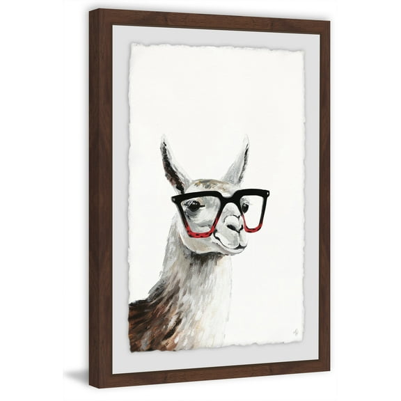 Smart Llama Ii Framed Painting Art Print, 12.00" x 1.50"