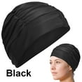 thumbnail image 6 of BLEEUS Swim For Women Pleated Bathing Caps Swimming Hats For Long Hair (Black) Water Sports Supplies (Black), 6 of 9