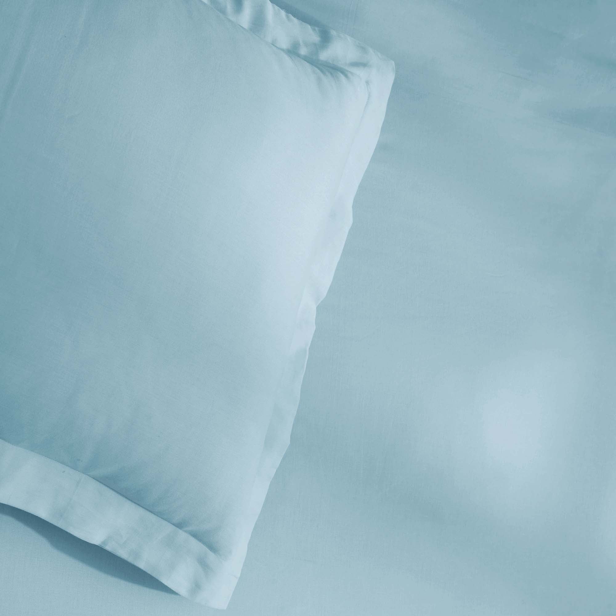 BNM 300 Thread Count Egyptian Cotton Duvet Cover Set, Twin, Light Blue