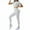 Silver, variant on Bovxnpu Women Athletic Outfits Fall Outfits, Women 2 Piece Outfits Set Yogo Workout Clothing Seamless High Waist Tight Pants Short Sleeve Crewneck Top Travel Outfit
