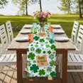 thumbnail image 4 of St. Patrick's Day Table Runner, Green Lucky Shamrock Leaves Cloud Blue Washable Cotton Linen Table Runners 60 Inches Long, Dresser Scarf Runner for Coffee/TV Stands/Kitchen/Cabinets 13''x60'', 4 of 9