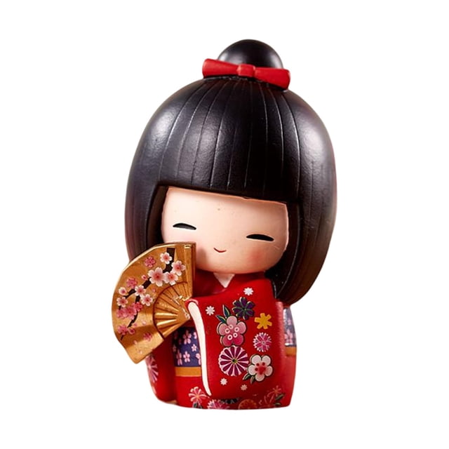 coleccionable de muñeca japonesa Kokeshi en miniatura, estatua de para , sala de té, decoración , ornamento Admirador SM SunniMix muñecas japonesas