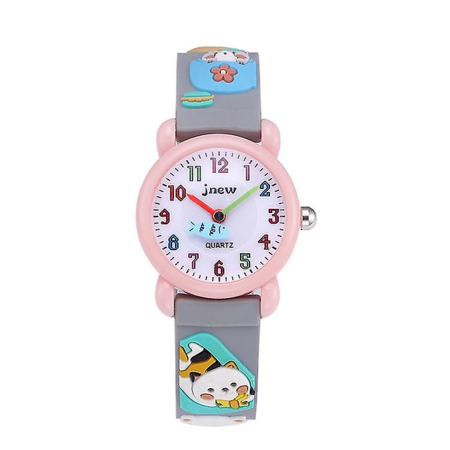 Reloj gris de los niños de la prenda impermeable del silicón de la historieta encantadora 3d para los regalos del último diseño de los niños Rojo Verde Cocina, Decoración y Otros