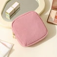 thumbnail image 5 of TZYUDK Corduroy Sanitary Pad Storage Pouch Portable Small Item Organizer Makeup Bag Travel Toiletry Case Compact Discreet Design Pink 98%Cotton,2%Spandex, 5 of 6