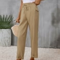 thumbnail image 6 of ShomPort Women High Waist Casual Wide Leg Long Palazzo Pants Business Office Straight Trousers, 6 of 9