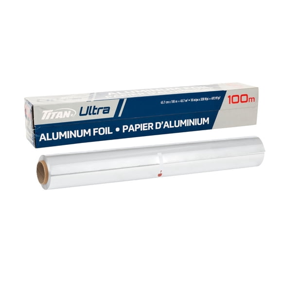 Ultra Heavy Duty Aluminum Foil Roll 45.7cm x 100m (18 in. x 238 ft) Non-Stick Commercial-Grade Food Wrap for Catering, Grilling, Baking and Kitchen Use