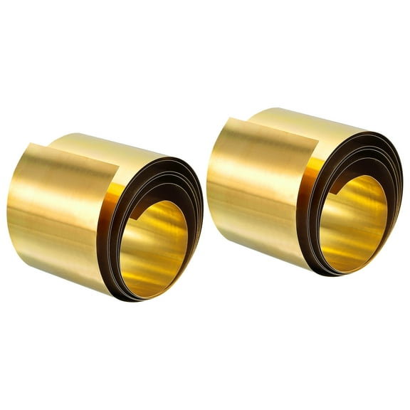 Uxcell Brass Sheet Roll, 0.2x50x1000mm Brass Foil Roll Brass Strip, Gold 2 Pack