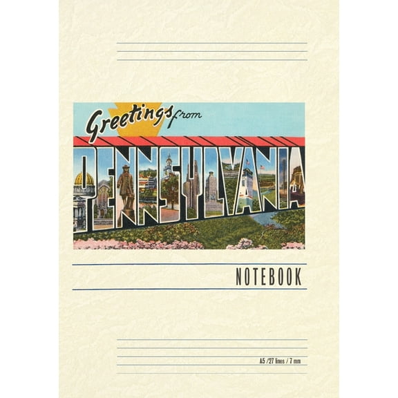 Vintage Lined Notebook Greetings from Pennsylvania, (Paperback)