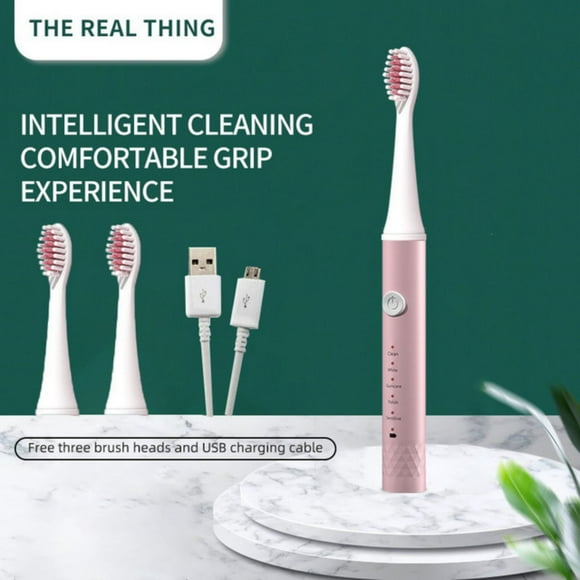 Fiudx Cepillo de Dientes Recargable, Ultrafino, Puntas Suaves y 3 Cabezales de Limpieza, Ipx7