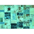 thumbnail image 1 of Ahgly Company Indoor Rectangle Patchwork Turquoise Blue Transitional Area Rugs, 8' x 10', 1 of 4