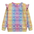 thumbnail image 6 of Xixirimido Colorful Stars Print Sweatshirt for Toddler Girls Ruffle Pullover Top Casual Long Sleeve Top Kids Graphic Crewneck Sweater Fall Winter Outfit, for 1-2T, 6 of 7
