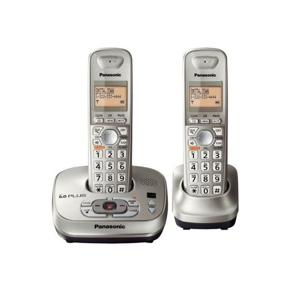 Panasonic KX-TG4022N - Cordless phone - answering system with caller ID/call waiting - DECT 6.0 Plus - 4-way call capability - champagne gold   additional handset