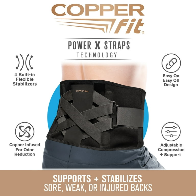Copper Fit Power Core Back Belt with Power X Straps and Adjustable