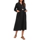 thumbnail image 1 of Vestido, Vestido de manga larga para mujer con bolsillos Vestido de fiesta informal de talla grande Abody Negro/Pequeña, 1 of 7