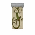 thumbnail image 2 of Ambesonne Colorful Fitted Sheet & Pillow Sham Set, Lizard Pattern, Queen, Green Tan, 2 of 3