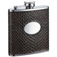 thumbnail image 1 of Turus Dark Brown Leatherette Stainless Steel 6oz Hip Flask, 1 of 1
