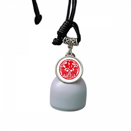 

Chinese New Year Dog Paper Cutting Wind Chimes Bell Car Pendant