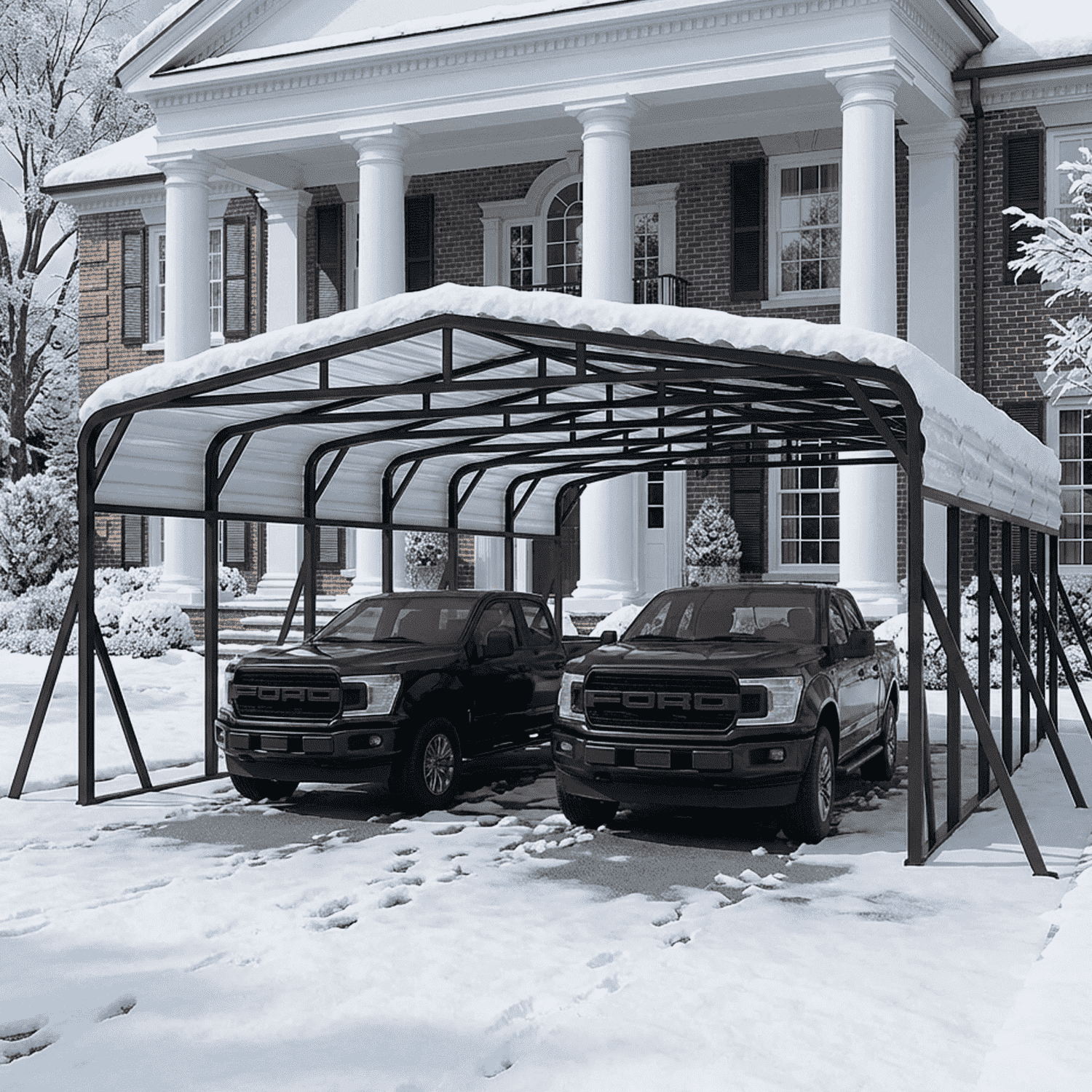 20x30FT Heavy Duty Metal Carport | Snow-Load Resistant Iron Roof | All-Weather Shelter for Cars, Trucks, Boats & Equipment | Quick Assembly | WUKHG