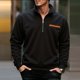 thumbnail image 1 of pstuiky camisas de manga larga para hombre, Sudadera con capucha informal de manga larga con cuello alto y media cremallera para hombre, color sólido, transpirable camisetas de hombre xl, 1 of 7