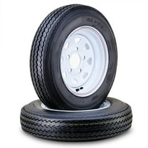 WANDA Trailer Tire Wheel Assembly 5.30-12 6-Ply C 82M 5 Lug on 4.5" PCD White Spoke Rim ,SET 2