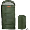 thumbnail image 2 of 10 Pack of Bulk Wholesale 30 Degree Cold Weather Hooded Sleeping Bags for Adults, Kids, Homeless, Camping, Indoors, Outdoors - 10 Count Hooded Sleeping Bags in Forest Green 71"L x 30"W, 2 of 9