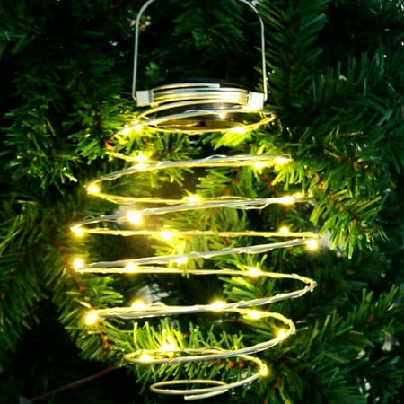 

Littleduckling Hanging Solar Lantern Warm White LED Hanging Spiral Light IP44 Waterproof Iron Wrought Landscape Light Solar Retro Lantern for Garden Patio Driveway Pathway