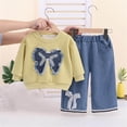 thumbnail image 4 of Cethrio Girls Cotton Outfit Sets, Fall Long Sleeve 2 Piece Casual Girls' Clothing Sets Yellow Size 1-2 T, 4 of 6