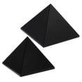 thumbnail image 1 of 2 piezas negro natural mascota energía malvada casa de ciudad piedra protectora adorno de bricoje 4x4x3cm CUTICAT Pirámide de Obsidiana, 1 of 8