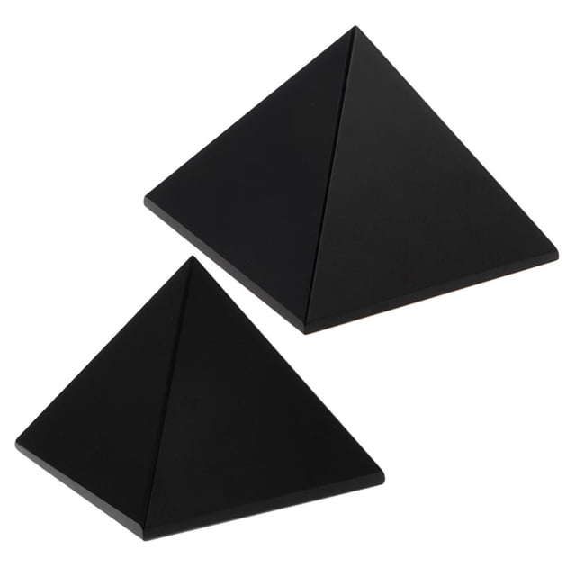 2 piezas negro natural mascota energía malvada casa de ciudad piedra protectora adorno de bricoje 4x4x3cm CUTICAT Pirámide de Obsidiana