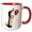 Red/White, variant on 3drose, Funny Cute Dachshund Dog with Red Rose Flower Cartoon, 11oz Two-tone Yellow Mug