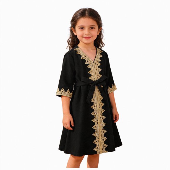 Kogui Tutu Dress for Girls Toddler Girls Tutu Dresses Party Formal Birthday Summer Puff Short Sleeve Tulle Little Girls Dress 5T (Black,5 Years)