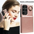 thumbnail image 5 of TECH CIRCLE For Galaxy S23 Ultra Wallet Case with Card Holder, Thin Slim PU Leather Finger Ring Kickstand Shockproof Protective Magnetic Women Men Phone Cover for Samsung Galaxy S23 Ultra 6.8,Rosegold, 5 of 8