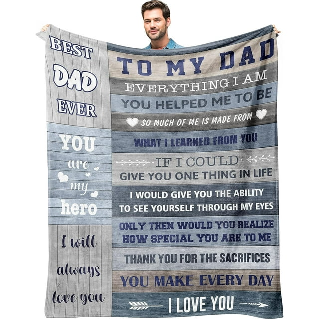 LHSHID Dad Blanket from Daughter/Son Birthday Gifts for Dad Dad Gifts Gifts for Dad Who Wants Nothing Father Gifts Best Dad Ever Gifts Dad Birthday Gift Ideas for Daddy 60"x80"