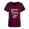 thumbnail image 3 of Mujeres de manga corta con cuello en V Tops Uniforme Día de la madre Impreso Bolsillos Blusa Enfermería Pompotops  hkajfhjk465097, 3 of 4