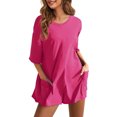 thumbnail image 2 of Lentta Women's Reversible Athletic Romper-Oversized Short Sleeve Hot Shot Tee with Deep Pockets, Casual & Stylish for Workout & Everyday Wear, 2 of 6