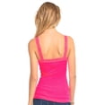 thumbnail image 3 of Women's Seamless Wrinkled Lace Trim Camisole Tank Top, 3 of 3
