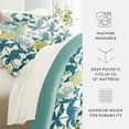 thumbnail image 5 of Noble Linens 8 Piece Patterned Duvet Bedding Bundle, Boho Flower Teal, King, 5 of 6