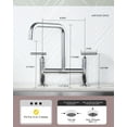thumbnail image 6 of WOWOW Double Handle Bridge Faucet with Kitchen Sink Hole Cover, 6 of 6