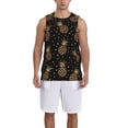 thumbnail image 4 of Gaeub Gold Glitter Pineapples Men's Mesh Basketball Jersey, Quick-Drying Sleeveless Top S-4XL, Loose Muscle Tank Top -XX-Large, 4 of 9